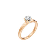 Solitaire diamant naturel rond 0.53 carat or rose 14 carats Elisabetta